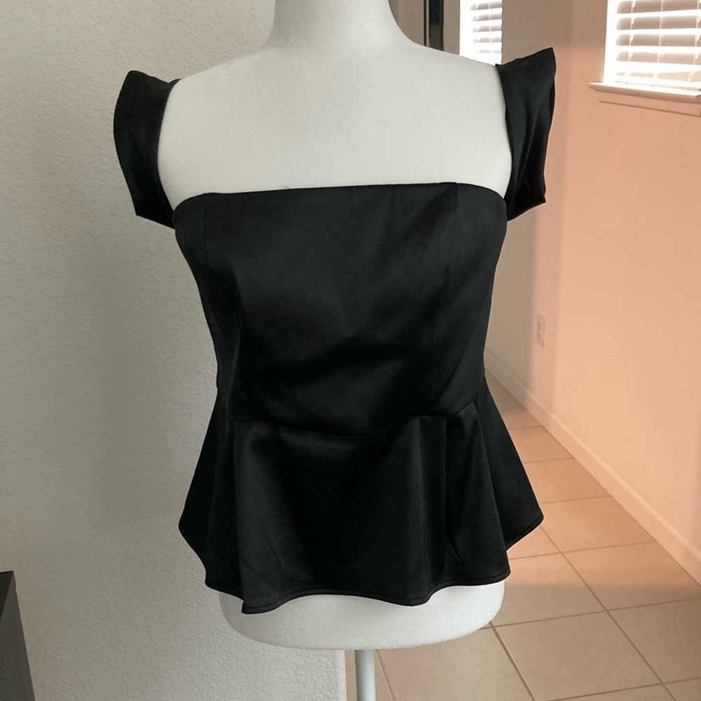 NWT Express back top satin like mid flare top